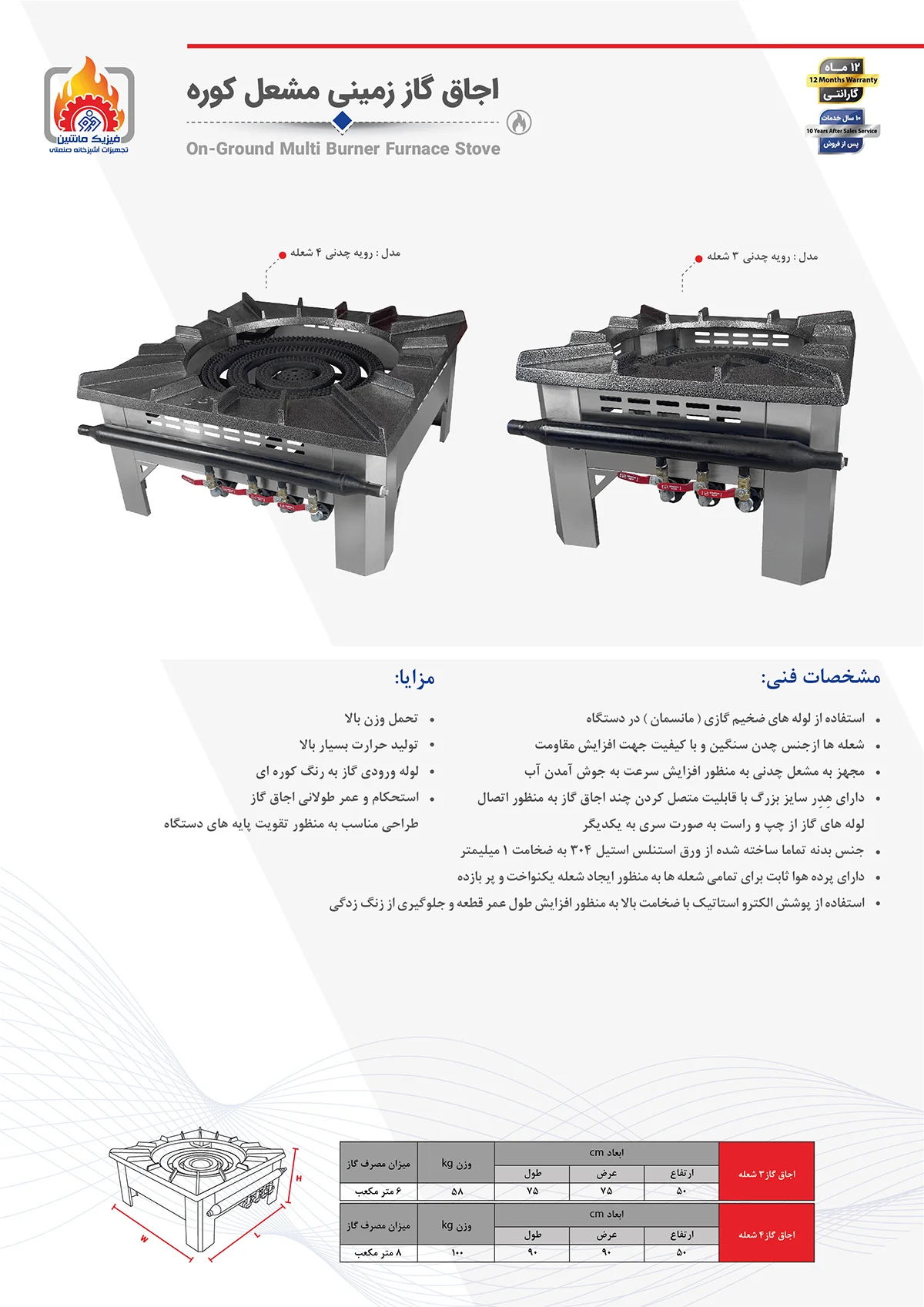 اجاق گاز زمینی صنعتی
